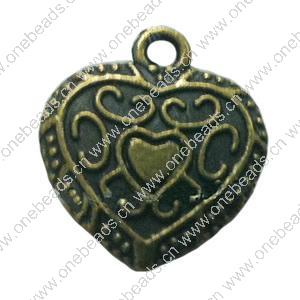 Pendant. Fashion Zinc Alloy jewelry findings. Heart 16x14mm. Sold by Bag 