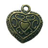 Pendant. Fashion Zinc Alloy jewelry findings. Heart 16x14mm. Sold by Bag
 