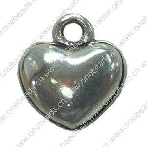 Pendant. Fashion Zinc Alloy jewelry findings. Heart 15x12mm. Sold by Bag