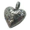 Pendant. Fashion Zinc Alloy jewelry findings. Heart 14x12mm. Sold by Bag
