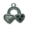 Pendant. Fashion Zinc Alloy jewelry findings. Heart 16x16mm. Sold by Bag
