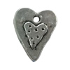 Pendant. Fashion Zinc Alloy jewelry findings. Heart 16x12mm. Sold by Bag
