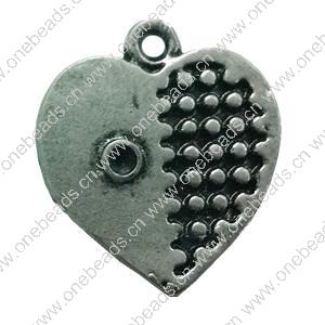 Pendant. Fashion Zinc Alloy jewelry findings. Heart 20x18mm. Sold by Bag