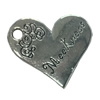 Pendant. Fashion Zinc Alloy jewelry findings. Heart 22x18mm. Sold by Bag

