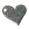 Pendant. Fashion Zinc Alloy jewelry findings. Heart 22x18mm. Sold by Bag
