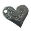 Pendant. Fashion Zinc Alloy jewelry findings. Heart 22x18mm. Sold by Bag
