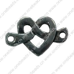 Connector. Fashion Zinc Alloy Jewelry Findings. Heart 15x22mm. Sold by Bag