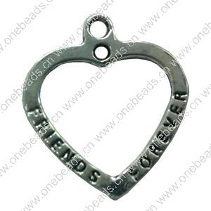 Connector. Fashion Zinc Alloy Jewelry Findings. Heart 22x19mm. Sold by Bag