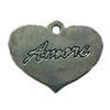 Pendant. Fashion Zinc Alloy jewelry findings. Heart 20x26mm. Sold by Bag
