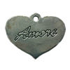 Pendant. Fashion Zinc Alloy jewelry findings. Heart 20x26mm. Sold by Bag