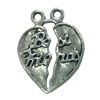 Connector. Fashion Zinc Alloy Jewelry Findings. Heart 13x18mm. Sold by Bag
