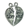 Connector. Fashion Zinc Alloy Jewelry Findings. Heart 13x18mm. Sold by Bag