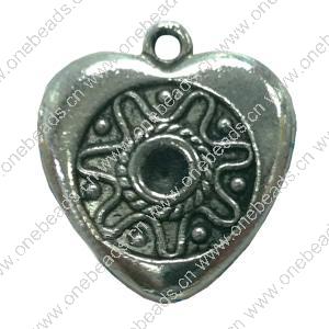 Pendant. Fashion Zinc Alloy jewelry findings. Heart 23x21mm. Sold by Bag