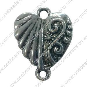 Connector. Fashion Zinc Alloy Jewelry Findings. Heart 24x20mm. Sold by Bag
