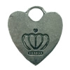 Pendant. Fashion Zinc Alloy jewelry findings. Heart 22x20mm. Sold by Bag
