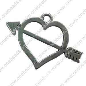 Pendant. Fashion Zinc Alloy jewelry findings. Heart 31x23mm. Sold by Bag