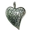 Pendant. Fashion Zinc Alloy jewelry findings. Heart 34x24mm. Sold by Bag
