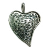 Pendant. Fashion Zinc Alloy jewelry findings. Heart 34x24mm. Sold by Bag