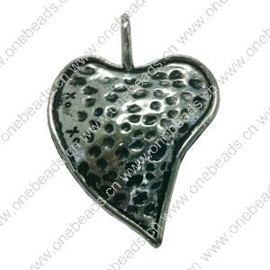 Pendant. Fashion Zinc Alloy jewelry findings. Heart 34x24mm. Sold by Bag
