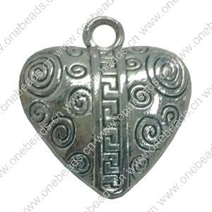 Pendant. Fashion Zinc Alloy jewelry findings. Heart 30x28mm. Sold by Bag