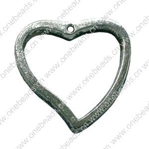 Pendant. Fashion Zinc Alloy jewelry findings. Heart 30x29mm. Sold by Bag
