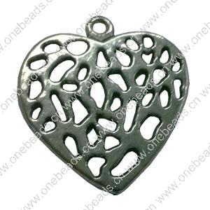 Pendant. Fashion Zinc Alloy jewelry findings. Heart 30x28mm. Sold by Bag