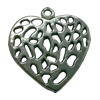 Pendant. Fashion Zinc Alloy jewelry findings. Heart 30x28mm. Sold by Bag
