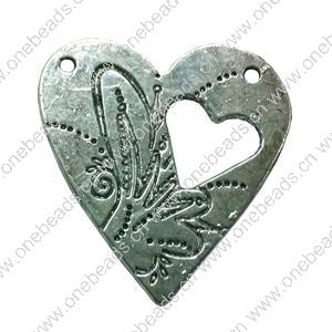 Connector. Fashion Zinc Alloy Jewelry Findings. Heart 38x35mm. Sold by Bag