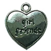 Pendant. Fashion Zinc Alloy jewelry findings. Heart 23x19mm. Sold by Bag
