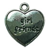 Pendant. Fashion Zinc Alloy jewelry findings. Heart 23x19mm. Sold by Bag