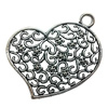 Pendant. Fashion Zinc Alloy jewelry findings. Heart 42x46mm. Sold by Bag
