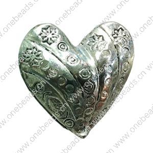 Pendant. Fashion Zinc Alloy jewelry findings. Heart 30x32mm. Sold by Bag