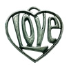 Pendant. Fashion Zinc Alloy jewelry findings. Heart 27x27mm. Sold by Bag
