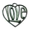 Pendant. Fashion Zinc Alloy jewelry findings. Heart 27x27mm. Sold by Bag