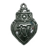 Pendant. Fashion Zinc Alloy jewelry findings. Heart 26x16mm. Sold by Bag
