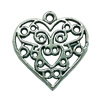 Pendant. Fashion Zinc Alloy jewelry findings. Heart 22x20mm. Sold by Bag
