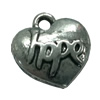 Pendant. Fashion Zinc Alloy jewelry findings. Heart 17x16mm. Sold by Bag
