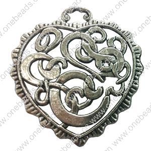 Pendant. Fashion Zinc Alloy jewelry findings. Heart 35x34mm. Sold by Bag
