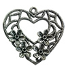 Pendant. Fashion Zinc Alloy jewelry findings. Heart 28x33mm. Sold by Bag
