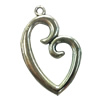 Pendant. Fashion Zinc Alloy jewelry findings. Heart 40x27mm. Sold by Bag
