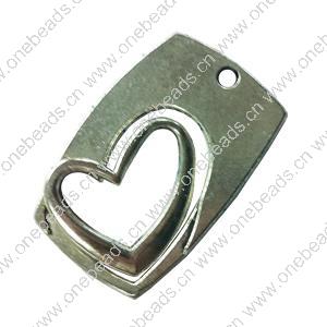 Pendant. Fashion Zinc Alloy jewelry findings. Heart 35x24mm. Sold by Bag