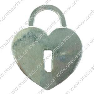 Pendant. Fashion Zinc Alloy jewelry findings. Heart 39x33mm. Sold by Bag
