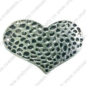 Connector. Fashion Zinc Alloy Jewelry Findings. Heart 32x45mm. Sold by Bag