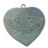 Pendant. Fashion Zinc Alloy jewelry findings. Heart 39x39mm. Sold by Bag

