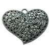 Pendant. Fashion Zinc Alloy jewelry findings. Heart 42x32mm. Sold by Bag
