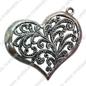 Pendant. Fashion Zinc Alloy jewelry findings. Heart 30x36mm. Sold by Bag