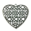 Pendant. Fashion Zinc Alloy jewelry findings. Heart 45x46mm. Sold by Bag
