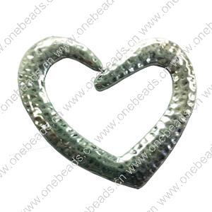 Pendant. Fashion Zinc Alloy jewelry findings. Heart 45x42mm. Sold by PC