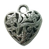 Hollow Bali Pendant. Fashion Zinc Alloy Jewelry Findings. Heart 23x23mm. Sold by Bag
