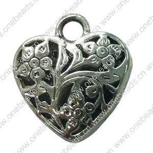 Hollow Bali Pendant. Fashion Zinc Alloy Jewelry Findings. Heart 23x23mm. Sold by Bag